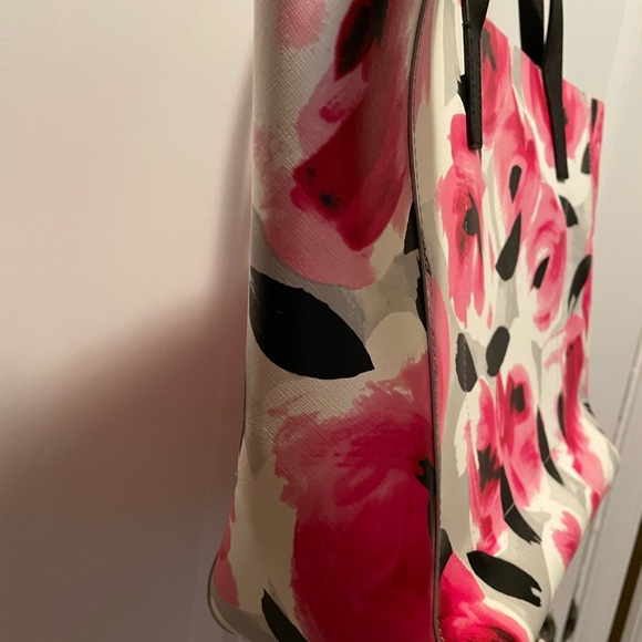 Kate Spade Clement Street Floral Pink and Black Tote Bag nwot - Picture 10 of 12
